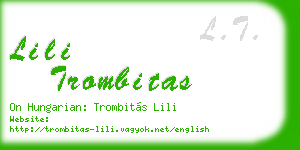 lili trombitas business card